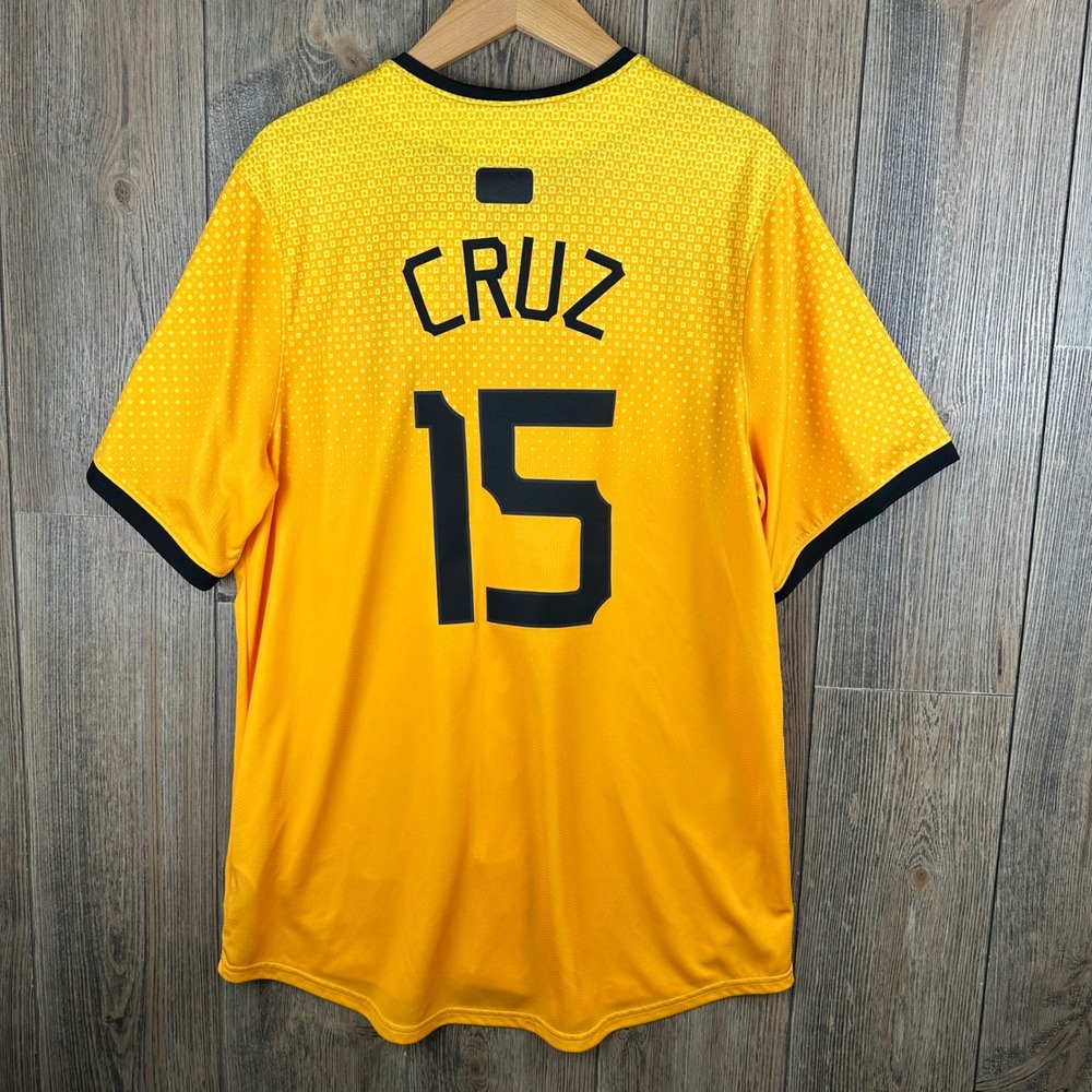 Nike MLB Pittsburgh Pirates Oneil Cruz City Connect Jersey Gold Mens Large NEW